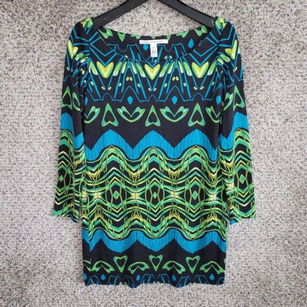 Diane von Furstenberg‎ Dress Womens 6 Green Printed Silk Tacita Tunic Shift